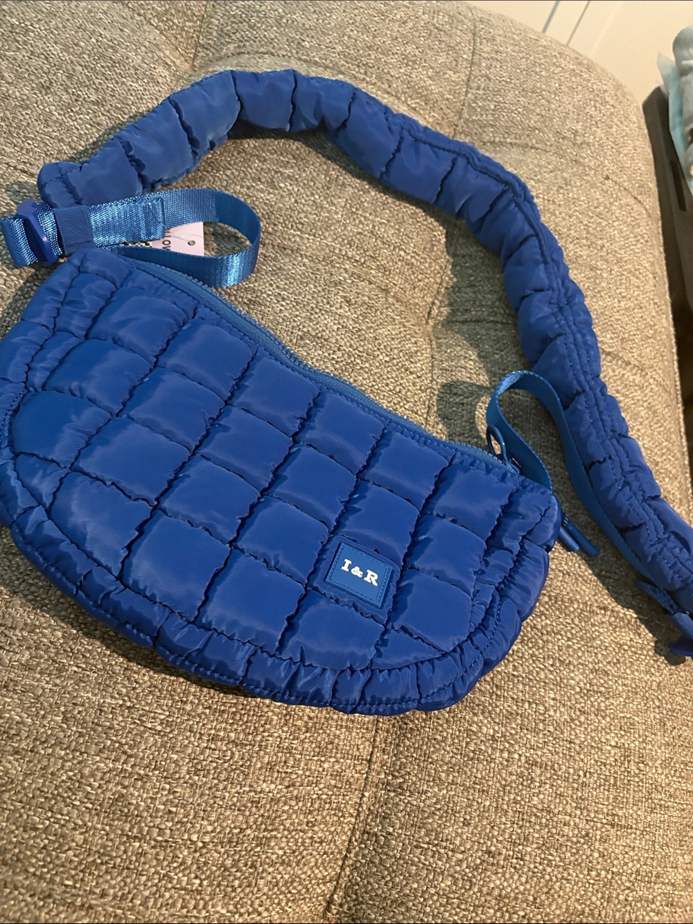 Quilted Blue Crossbody Bag